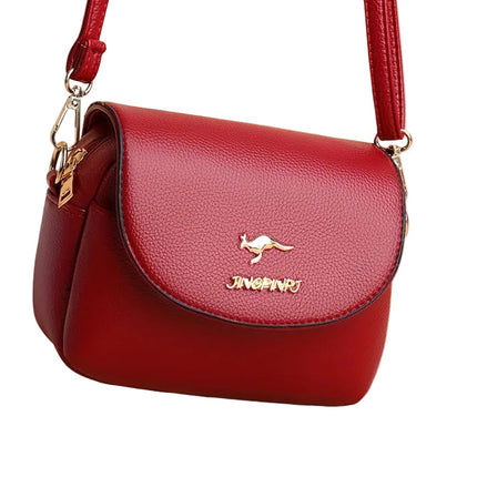 Ginger Bear Boutique Stylish Leather Shoulder Bag Kangaroo and Letter Decor