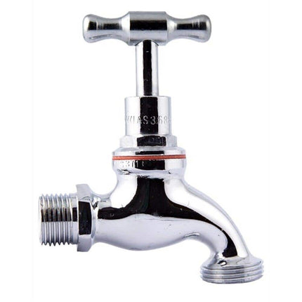 Mildon T Head Hose Cock Male Chrome 15mm 1/2"