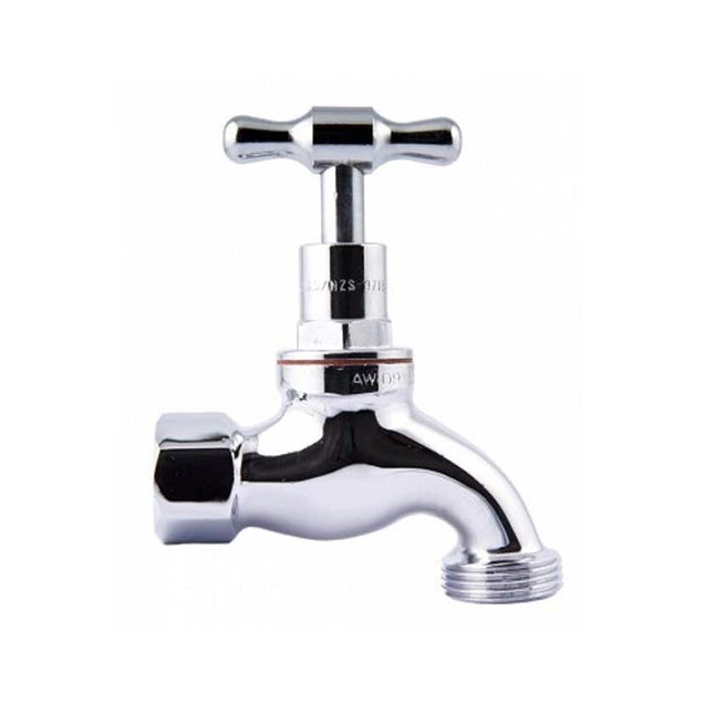 Mildon Female T Head Hose Cock Chrome 15mm 1/2"