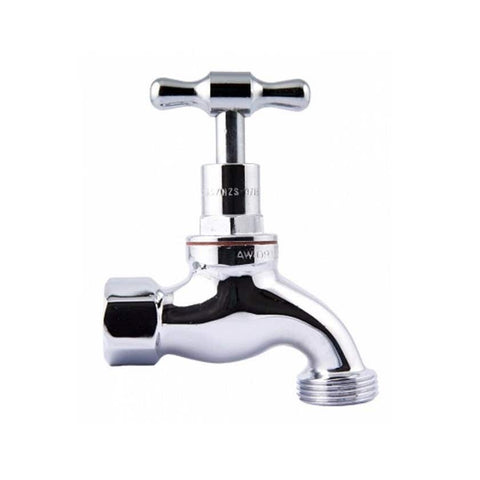 Mildon Female T Head Hose Cock Chrome 15mm 1/2