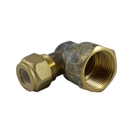 Brasshards Elbow Nylon Compression/Female Olive Brass 20 x 15mm