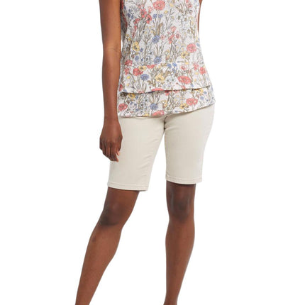 Tribal Sleeveless Top With Double Frill Fern