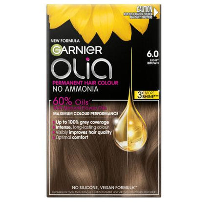 Garnier Olia 6.0 Light Brown Permanent Hair Colour No Ammonia 60% Oils - OhYouLuckyDuck.com.au