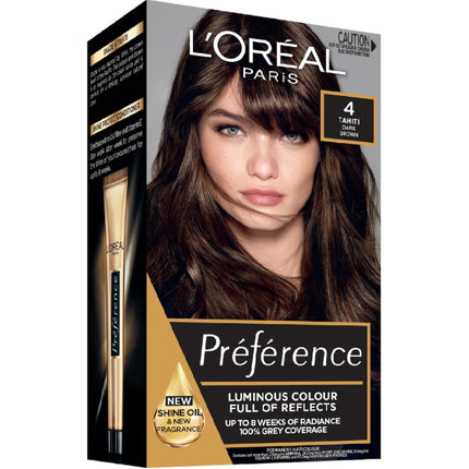 Loreal Paris PrÃ©fÃ©rence Permanent Hair Colour 4 Tahiti Dark Brown