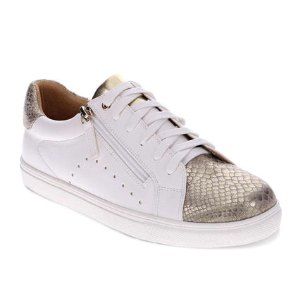 Scholl Orthaheel Womens Cleo Comfortable Casual Sneakers White Gold Size 40