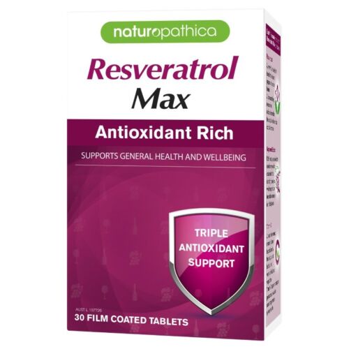 Naturopathica Resveratrol Max 30 Tablets - OhYouLuckyDuck.com.au