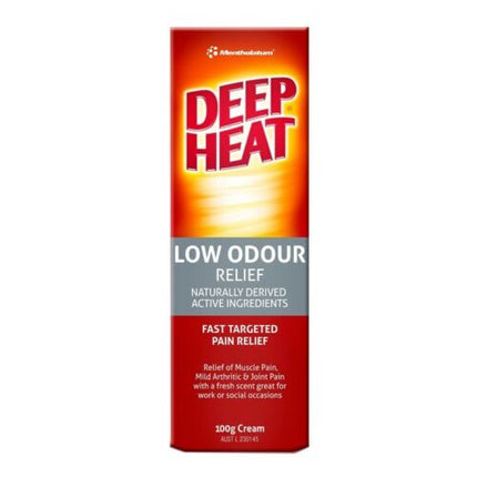 Deep Heat Low Odour Cream 100g - OhYouLuckyDuck.com.au