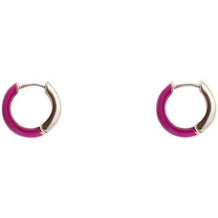 Witchery Enamel Crystal Huggie Hoop Earrings in Gold
