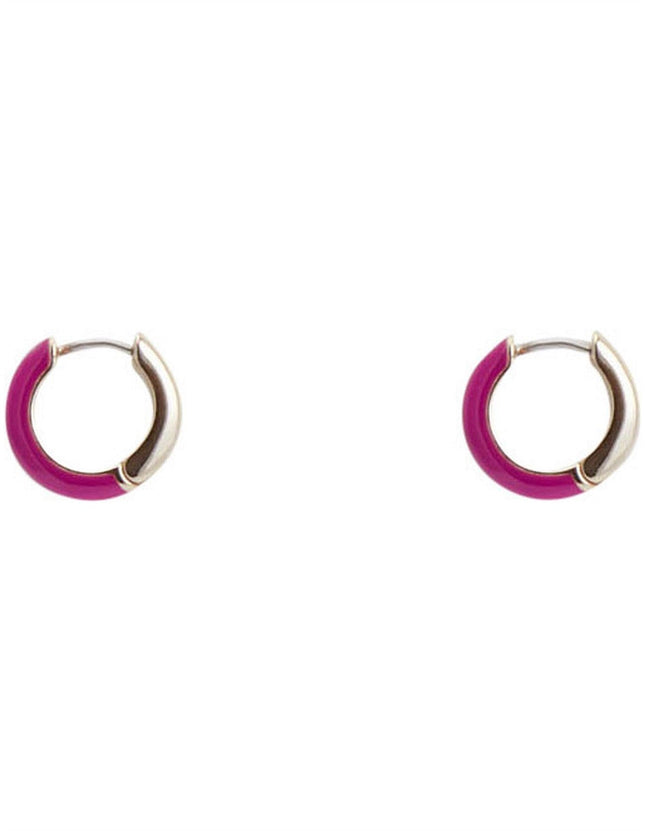 Witchery Enamel Crystal Huggie Hoop Earrings in Gold