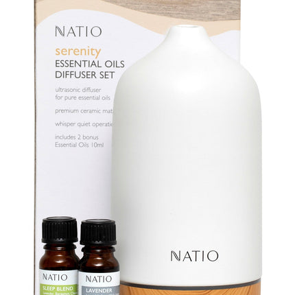 Natio Serenity Essential Oil Diffuser Gift Set White