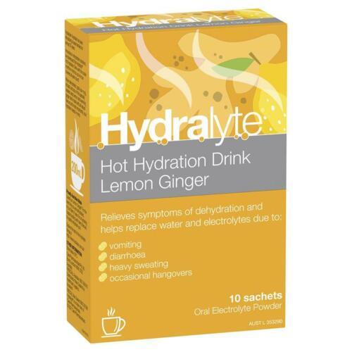 Hydralyte Hot Hydration Drink Lemon Ginger Sachets 10 Pack - OhYouLuckyDuck.com.au