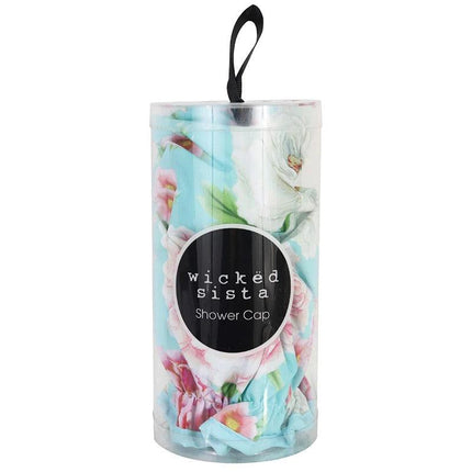 Wicked Sista Shower Cap In Gift Cylinder Sienna Fleur Pink - OhYouLuckyDuck.com.au