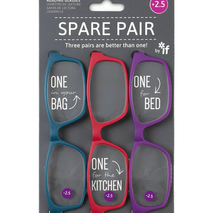 Spare Pair Brights Reading Glasses Plus 2.5