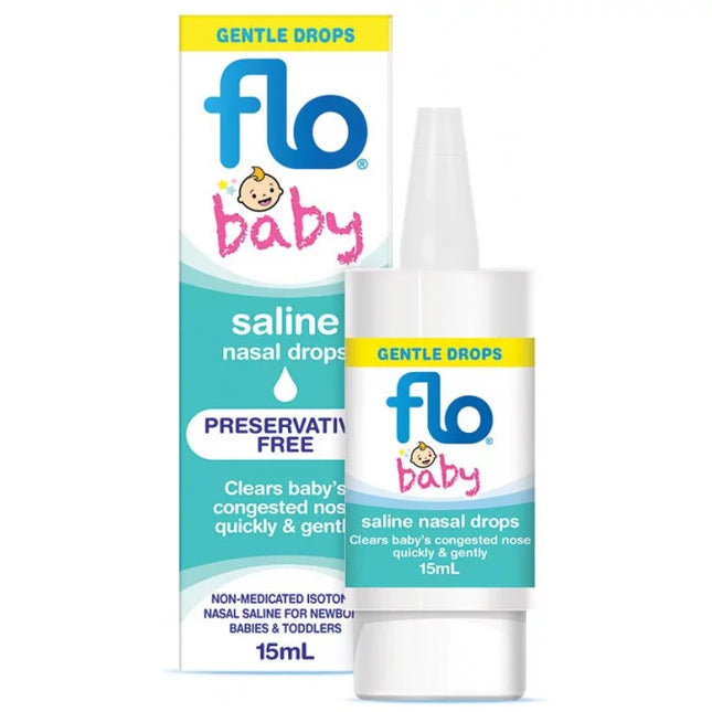 Flo Saline Nasal Drops For Babies 15ml - OhYouLuckyDuck.com.au