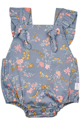 Toshi Baby Romper Isabelle Moonlight Floral Print Cotton Bodysuit