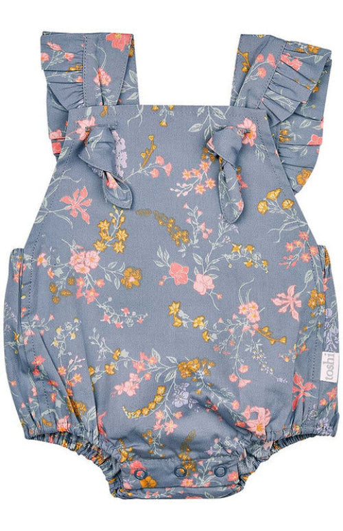 Toshi Baby Romper Isabelle Moonlight Floral Print Cotton Bodysuit
