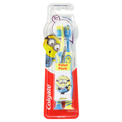 Colgate Minions Kids 6 Plus Years Toothbrush Extra Soft 2 Pack