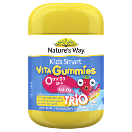 Natures Way Kids Smart Vita Gummies Omega 3 Fish Oil 60 Gummies - OhYouLuckyDuck.com.au