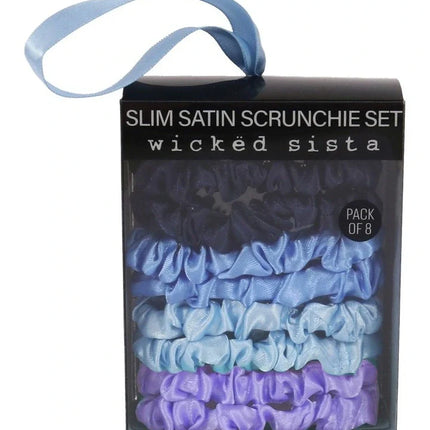 Wicked Sista Slim Satin Scrunchie Set in Everyday Blue Violet