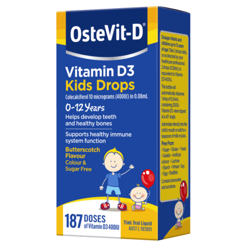 OsteVit-D Vitamin D3 Kids Drops 0-12 Years 15ml - OhYouLuckyDuck.com.au