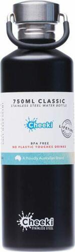 Cheeki Stainless Steel Bottle (Matte Black) - 750mL - OhYouLuckyDuck.com.au