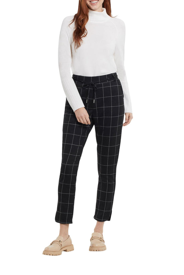 Tribal Pull On Ankle Pant With Rounded Hem Black Medium