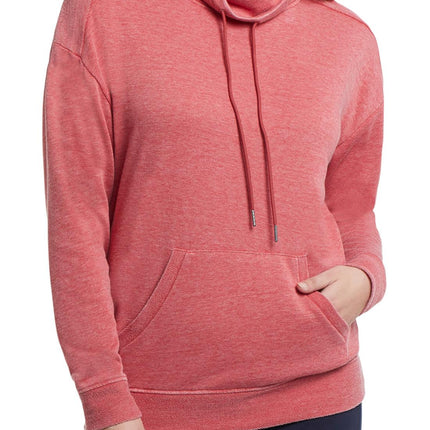 Tribal Long Sleeve Cowl Neck Top With Pocket Cherry