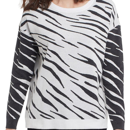 Tribal Reversible Print Cotton Sweater Charcoal
