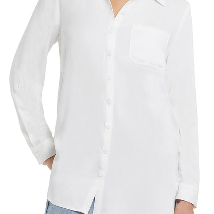 Tribal Roll Up Sleeve Shirt White