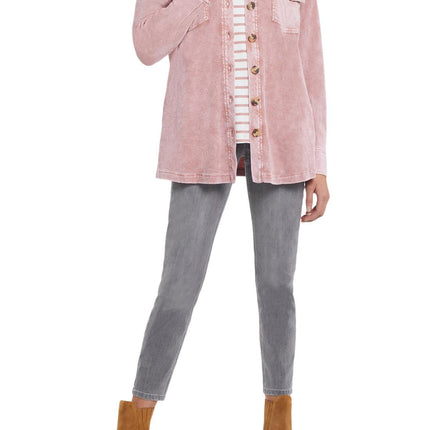 Tribal Long Sleeve Shacket With Combo Details Spice Tea Large