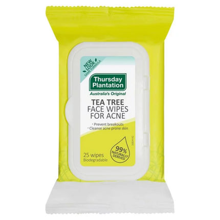 Thursday Plantation Tea Tree Face Wipes For Acne 25 Wipes - OhYouLuckyDuck.com.au