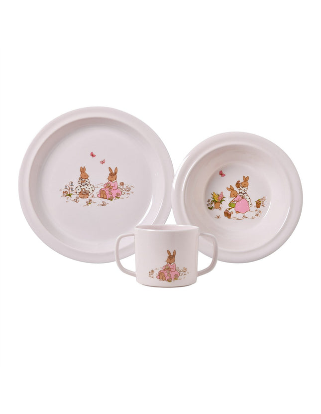 Bunnykins 3 Piece Melamine Dinner Set Pink