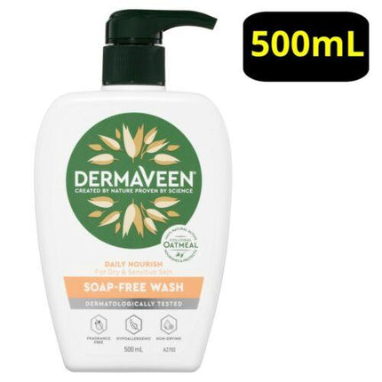 DermaVeen Daily Nourish Soap Free Wash 500ml - OhYouLuckyDuck.com.au
