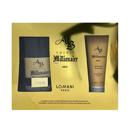 Lomani AB Spririt Millionaire 2PC 100ML EDT + Set Gel
