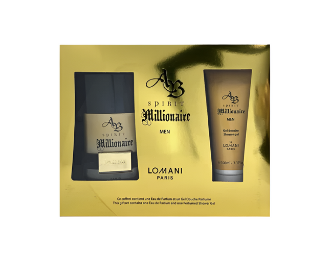 Lomani AB Spririt Millionaire 2PC 100ML EDT + Set Gel