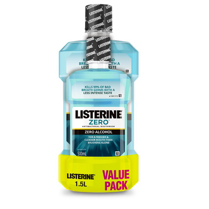 Listerine Mouthwash Zero 1L+500ML Value Pack