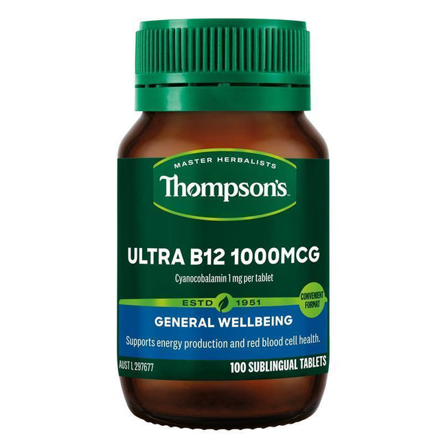 Thompson'S Ultra B12 High Strength 1000MCG For Energy Support 100 Tablets