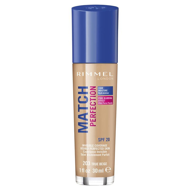 Rimmel Match Perfection Foundation 203 True Beige - OhYouLuckyDuck.com.au