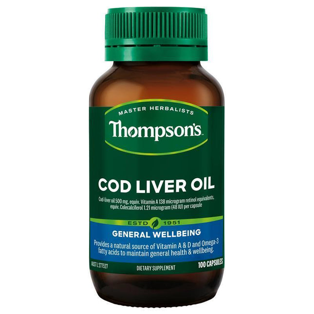 Thompson's Cod Liver Oil 100 Capsules