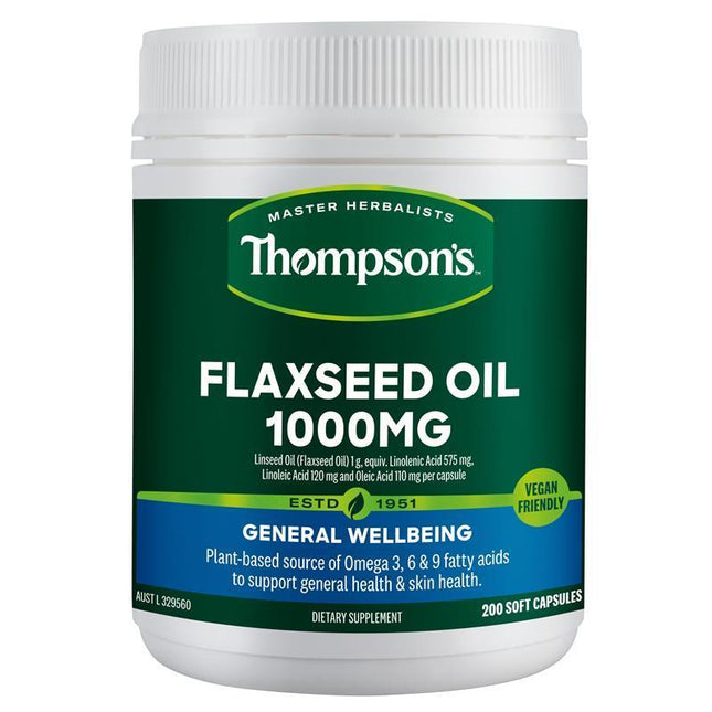 Thompson's Flaxseed Oil 1000Mg 200 Capsules
