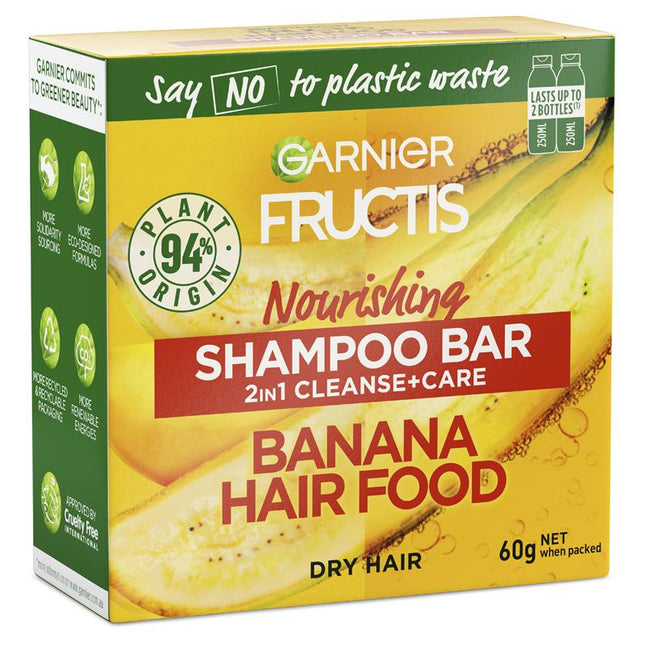 Garnier Fructis Banana Hair Food 2 In 1 Shampoo Bar 60g - OhYouLuckyDuck.com.au