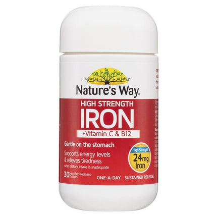Nature's Way High Strength Iron Tabs 30 - OhYouLuckyDuck.com.au