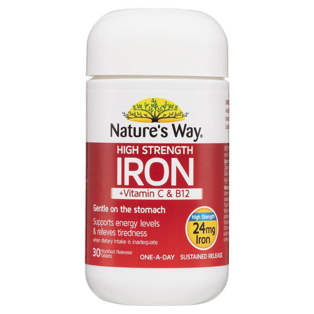 Nature's Way High Strength Iron Tabs 30 - OhYouLuckyDuck.com.au