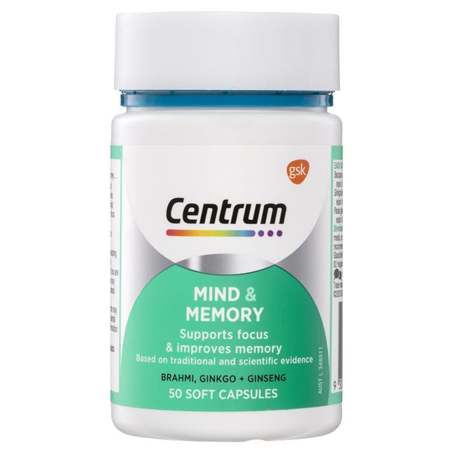Centrum Mind & Memory 50 Capsules - OhYouLuckyDuck.com.au