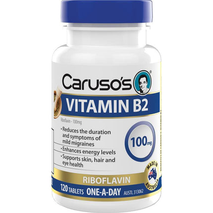 Caruso's Natural Health Vitamin B2 100mg 120 Tablets - OhYouLuckyDuck.com.au