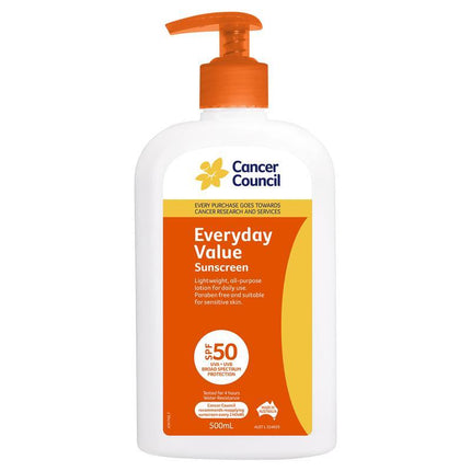 Cancer Council SPF 50+ Everyday Value 500ml - OhYouLuckyDuck.com.au