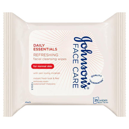 Johnson's Refreshing Facial Cleansing Wipes for Normal Skin 25 Wipes