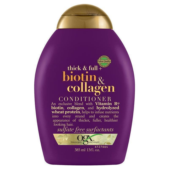 OGX Conditioner Thick & Full Biotin & Collagen 385ML - OhYouLuckyDuck.com.au