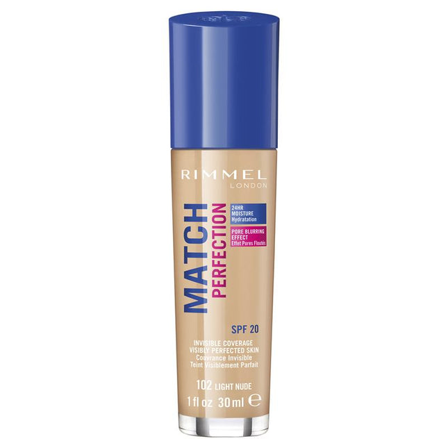 Rimmel Match Perfection Foundation 102 Light Nude - OhYouLuckyDuck.com.au