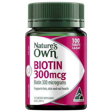 Nature’s Own Biotin Tabs 100 - OhYouLuckyDuck.com.au